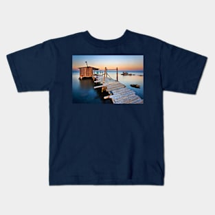 Stilt hut in the Delta of Axios river Kids T-Shirt